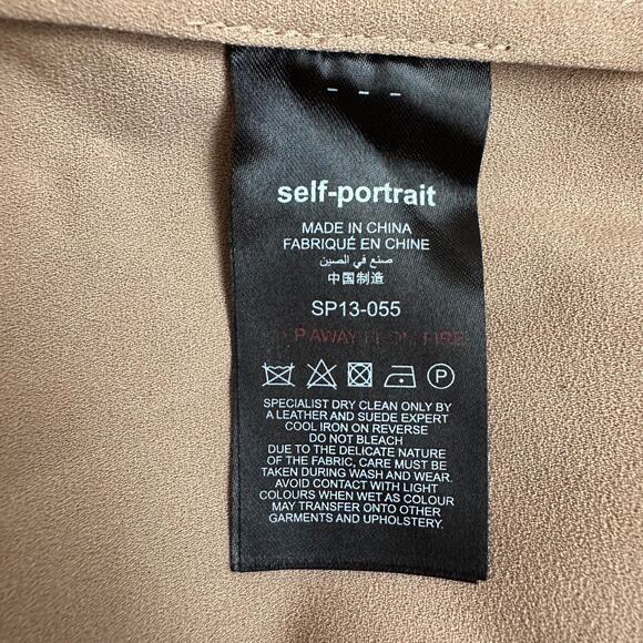 Self-Portrait Cutwork Suede Lace Midi Dress Black - Picture 8 of 10